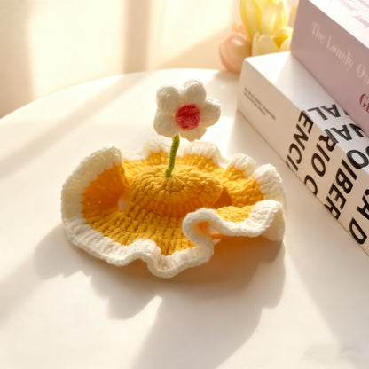 Knitted Pet Hat with Flower – Cute Wool Cap for Dogs & Cats