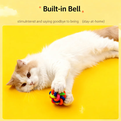 Rubber Rope Ball Toy with Bell – Durable Chew & Play Toy for Dogs & Cats