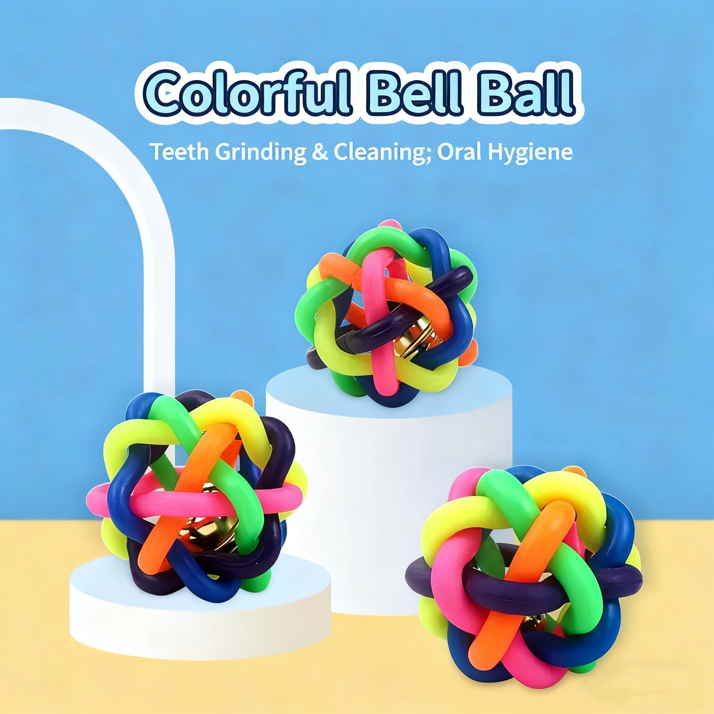 Rubber Rope Ball Toy with Bell – Durable Chew & Play Toy for Dogs & Cats