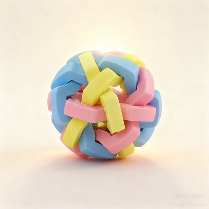 Rubber Rope Ball Toy with Bell – Durable Chew & Play Toy for Dogs & Cats