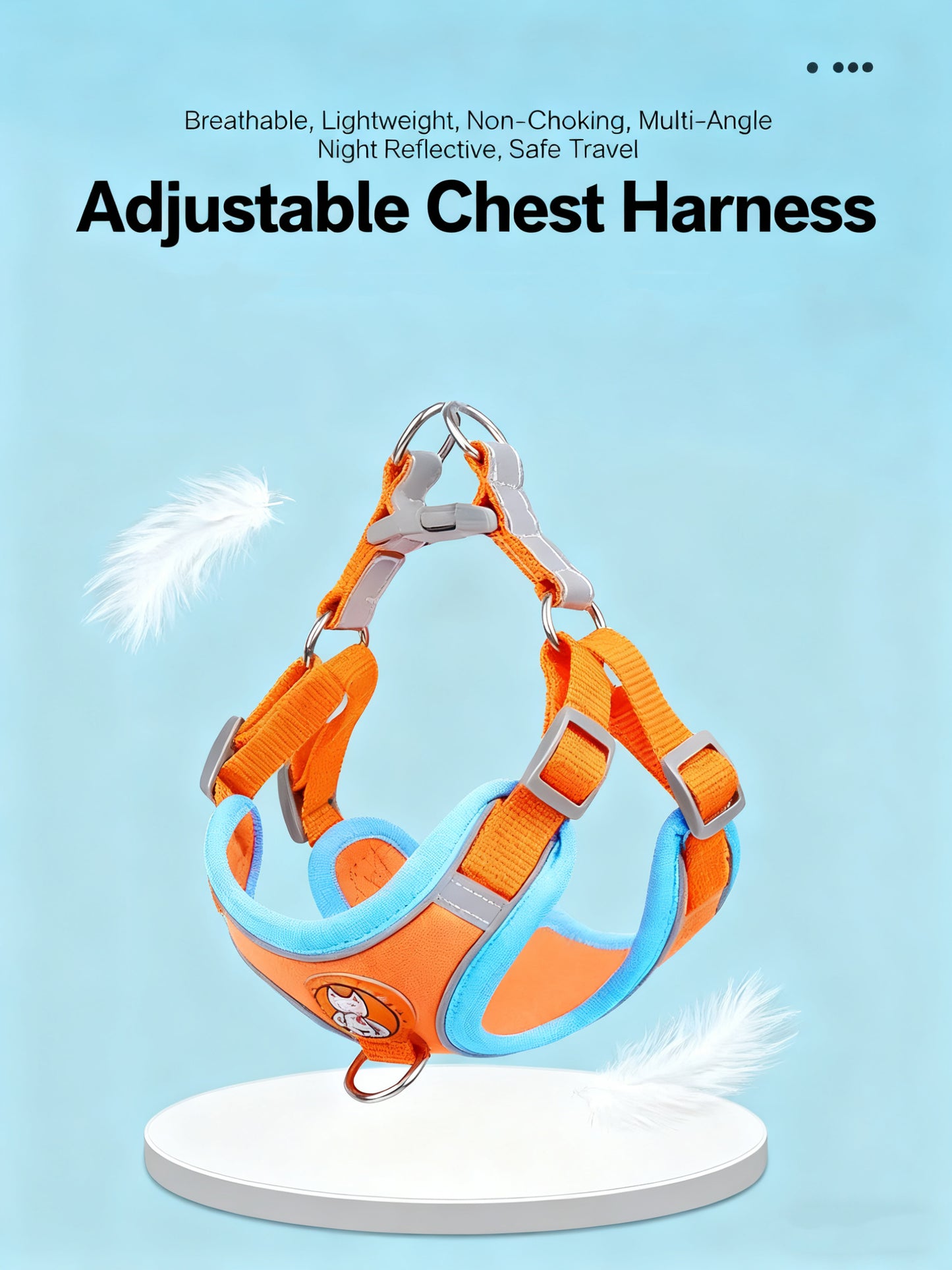 Soft Vest-Style Pet Harness with Free Leash – Adjustable No-Choke Design for Dogs & Cats