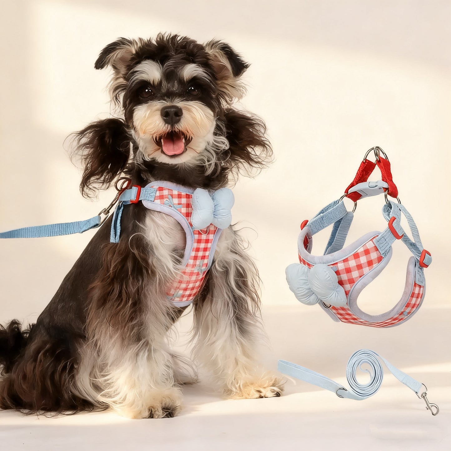 Pet Harness & Leash Set with Bow – Cute Adjustable Walking Set for Dogs & Cats