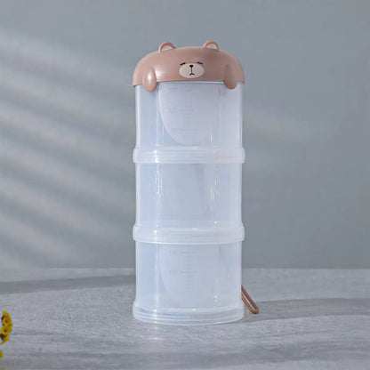 3-Layer Pet Food Container – Portable Travel Box for Dogs & Cats