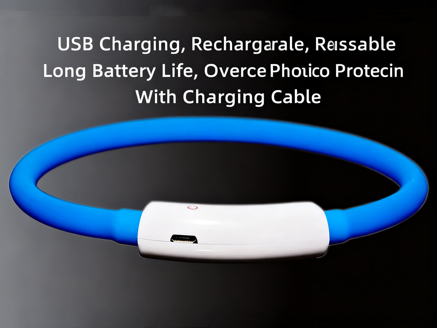 LED Pet Collar – USB Rechargeable Silicone Light-Up Necklace for Dogs & Cats