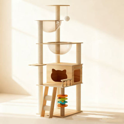 All-in-One Cat Tree with Condo & Space Capsule – Multi-Functional Cat Furniture