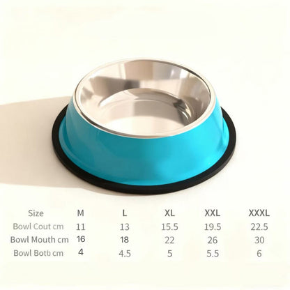 Stainless Steel Pet Bowl – Durable Non-Slip Feeder for Dogs & Cats