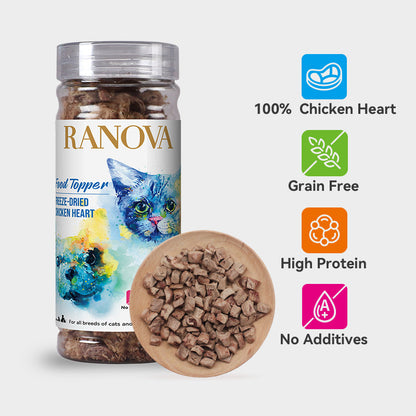 Freeze-dried Food topper -chicken heart, 40g