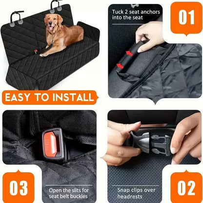 Car Back Seat Pet Cover – Waterproof & Scratch-Proof Mat for Dogs & Cats