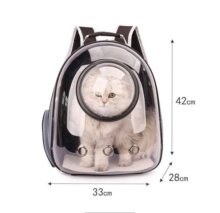 Transparent Space Capsule Pet Backpack – Breathable Travel Carrier for Dogs & Cats
