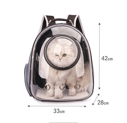 Transparent Space Capsule Pet Backpack – Breathable Travel Carrier for Dogs & Cats