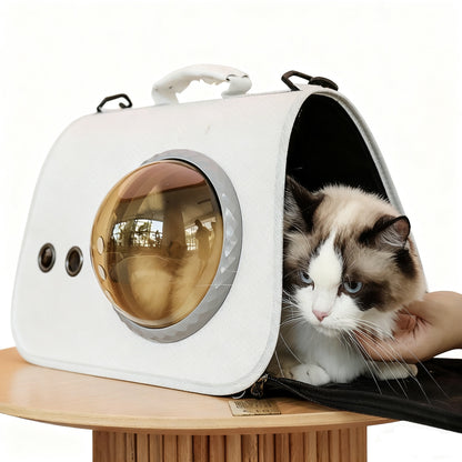 Transparent Handheld Pet Carrier – Breathable Travel Bag for Dogs & Cats