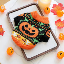 Halloween Pet Sweater with Pumpkin Design – Cozy Outfit for Dogs & Cats