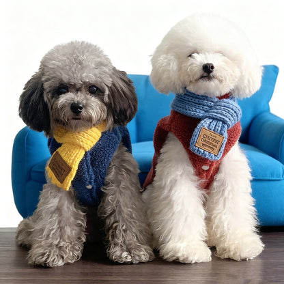 Knitted Pet Scarf – Cozy Winter Accessory for Dogs & Cats