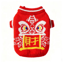 Lunar New Year Pet Sweater – Traditional Red Outfit for Dogs & Cats
