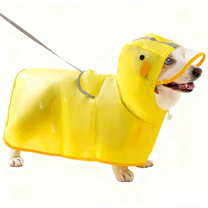 Duck-Shaped Pet Raincoat – Fun Waterproof Jacket for Dogs & Cats