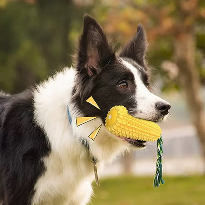Corn-Shaped Pet Chew Toy with Squeaker – Fun Play for Dogs & Cats