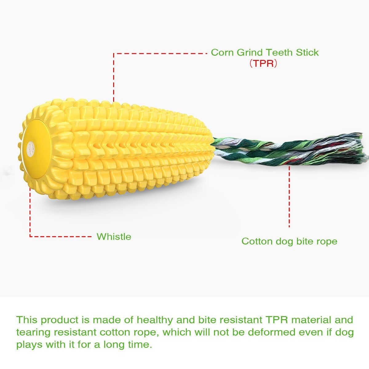 Corn-Shaped Pet Chew Toy with Squeaker – Fun Play for Dogs & Cats