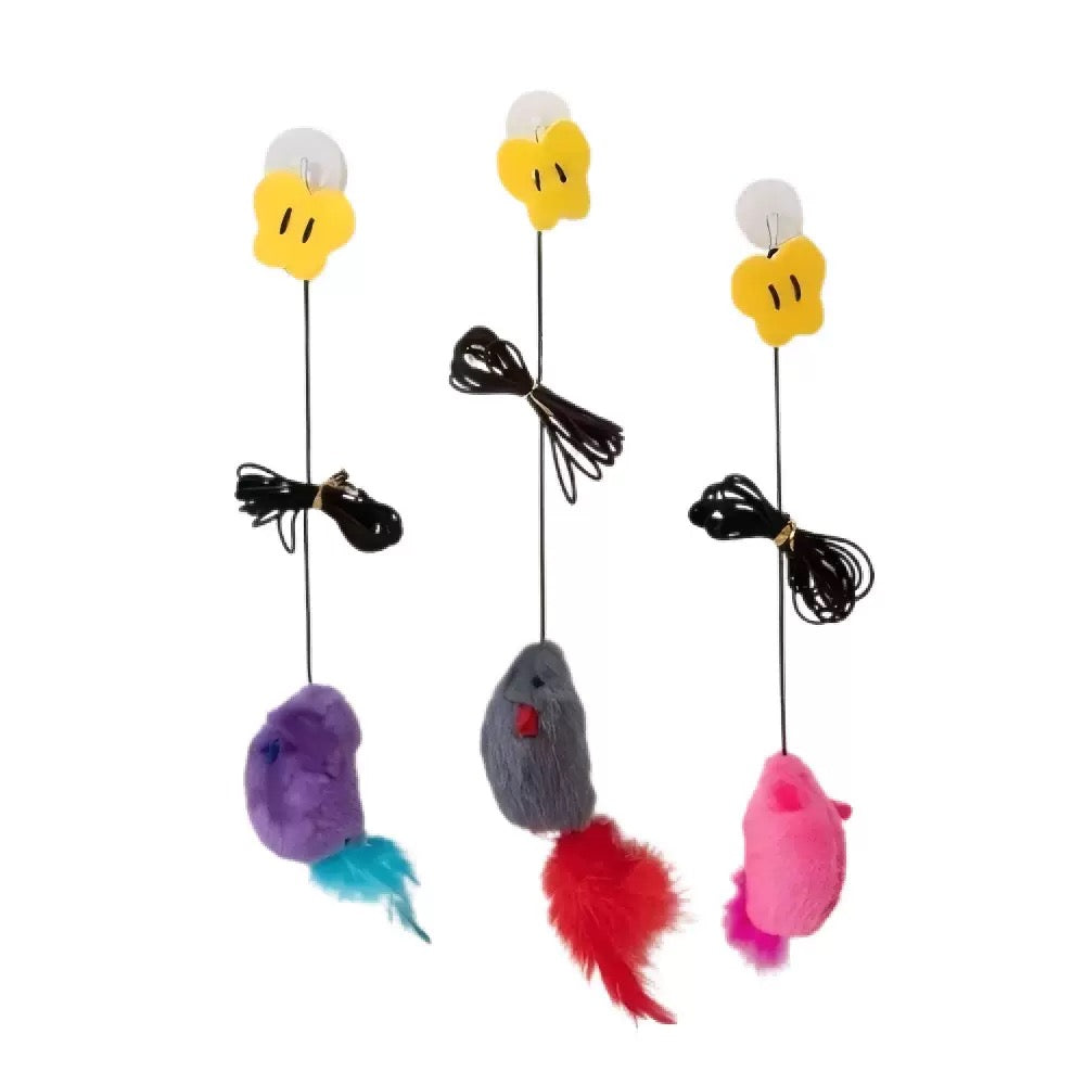 Cat Teaser Wand with Mouse Toy – Interactive Play for Cats