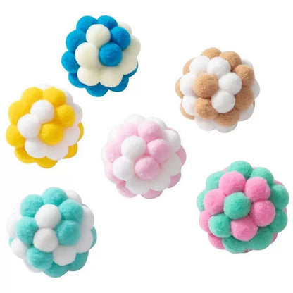 Soft Plush Pet Toy Ball – Chew, Chase & Fetch Toy for Cats & Small Dogs