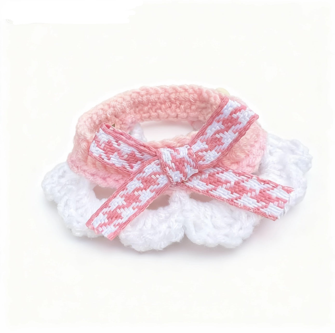 Pink Pet Scarf Collar – Cute Decorative Accessory for Cats & Dogs