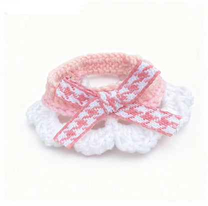 Pink Pet Scarf Collar – Cute Decorative Accessory for Cats & Dogs