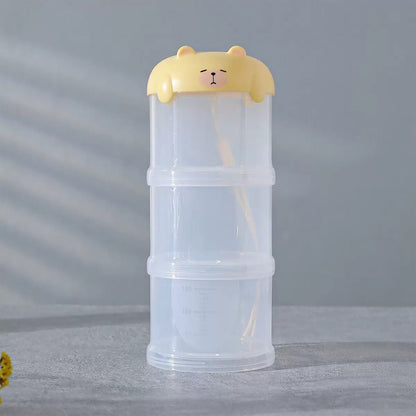 3-Layer Pet Food Container – Portable Travel Box for Dogs & Cats