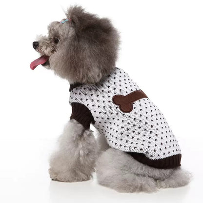 Dog & Cat Sweater with Bone Design – Cozy Pet Knitwear