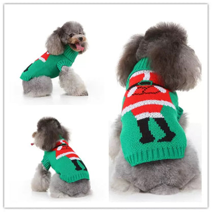 Christmas-Themed Pet Sweater – Cozy Holiday Outfit for Dogs & Cats
