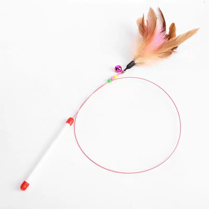 Feather Cat Teaser Wand – Interactive Play Toy for Cats