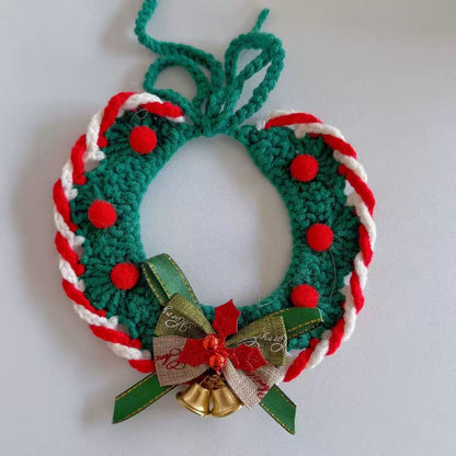 Christmas Knitted Pet Bandana – Cozy Holiday Bib for Dogs & Cats
