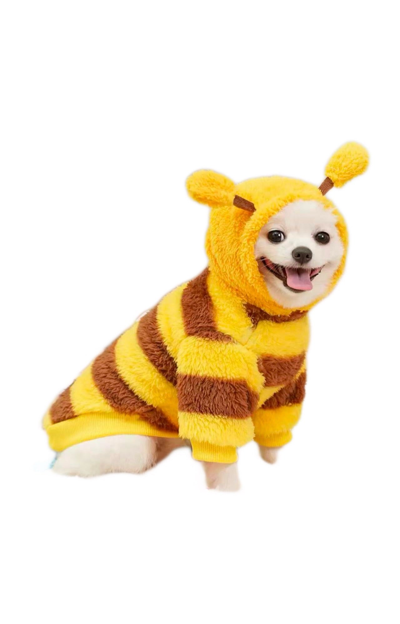 Cute Bee Costume for Dogs – Soft Plush Pet Hoodie Outfit for Small Dogs & Puppies