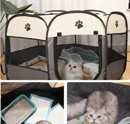 Foldable Cat Tent & Playpen – Portable Indoor & Outdoor Shelter for Cats