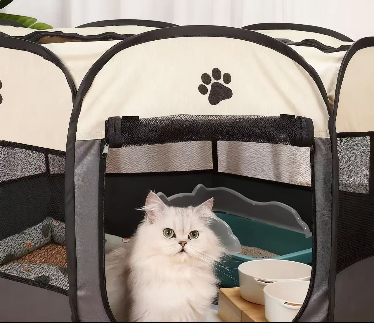 Foldable Cat Tent & Playpen – Portable Indoor & Outdoor Shelter for Cats