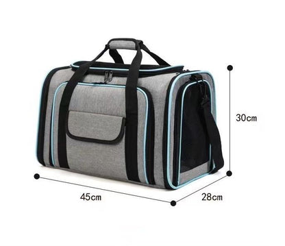 Expandable Pet Carrier Bag – Foldable Travel Tote for Dogs & Cats (Handheld & Shoulder Strap)