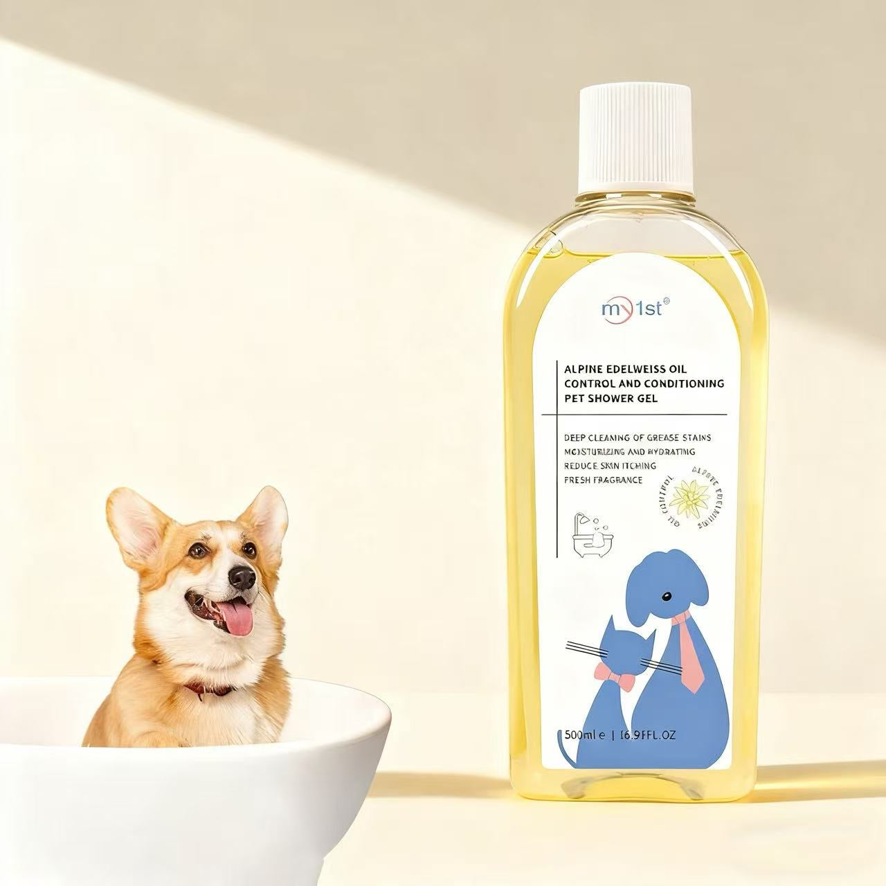 Antibacterial Pet Shampoo – Mite-Removing & Long-Lasting Fragrance for Dogs & Cats