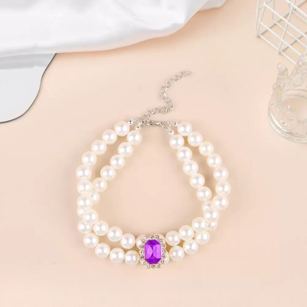 Pet Accessories Set – Straw Hat, Pearl Necklace & Sunglasses for Cats & Dogs