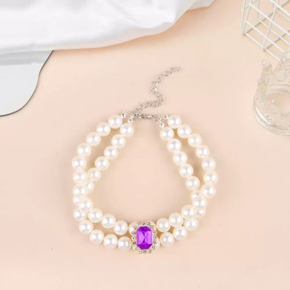 Pet Accessories Set – Straw Hat, Pearl Necklace & Sunglasses for Cats & Dogs