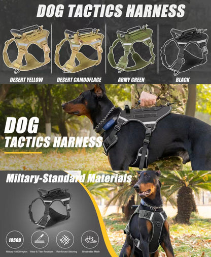 Pet Harness with Handle & Reflective Strips – Oxford Fabric No-Pull Vest with Leash