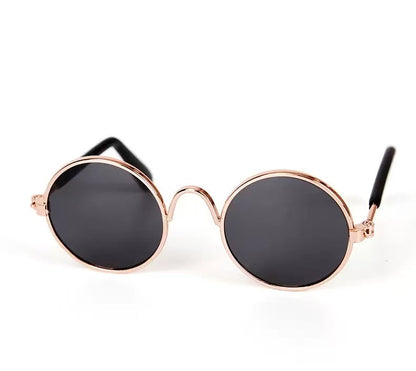 Pet Accessories Set – Straw Hat, Gold Necklace & Sunglasses for Cats & Dogs