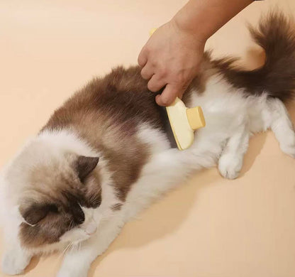 Pet Deshedding Brush – One-Click Loose Hair Remover for Dogs & Cats