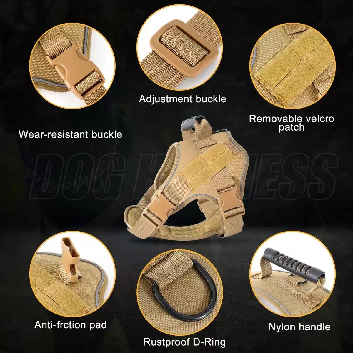 Tactical Pet Harness – Heavy-Duty Outdoor Training Vest for Medium & Large Dogs