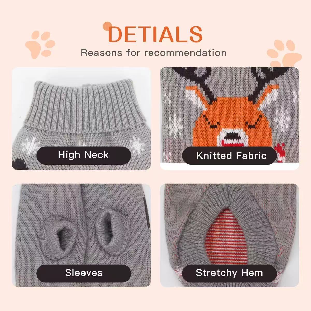 Christmas Dog Sweater – Warm Holiday Knitwear for Small & Medium Dogs