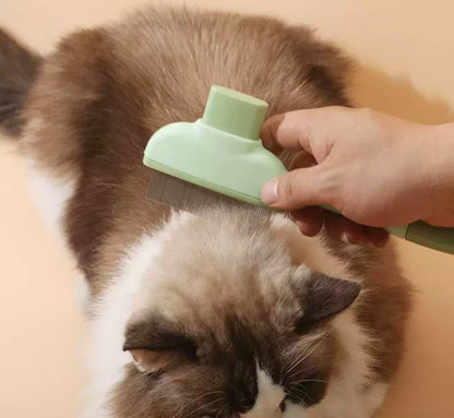 Pet Deshedding Brush – One-Click Loose Hair Remover for Dogs & Cats