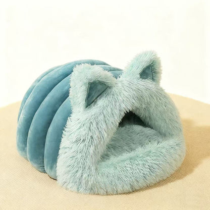 Fluffy Cat Ear Pet Bed – Warm, Lightweight & Non-Slip Cozy Nest for Dogs & Cats