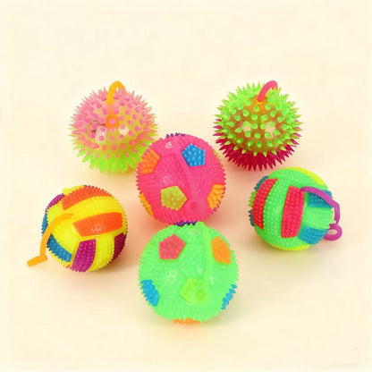 LED Light-Up Pet Ball with Rope – Chew & Tug Toy for Dogs & Cats