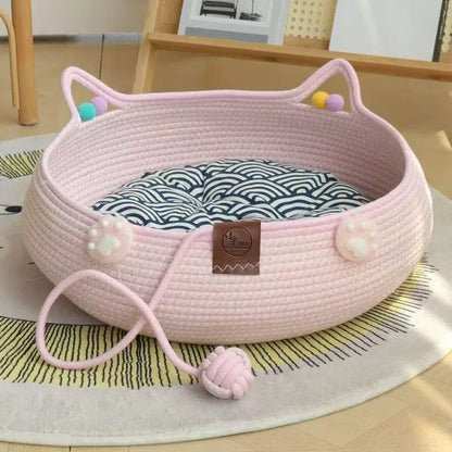 Cat Bed with Removable Cushion – Soft & Cozy Sleeping Nest for Cats