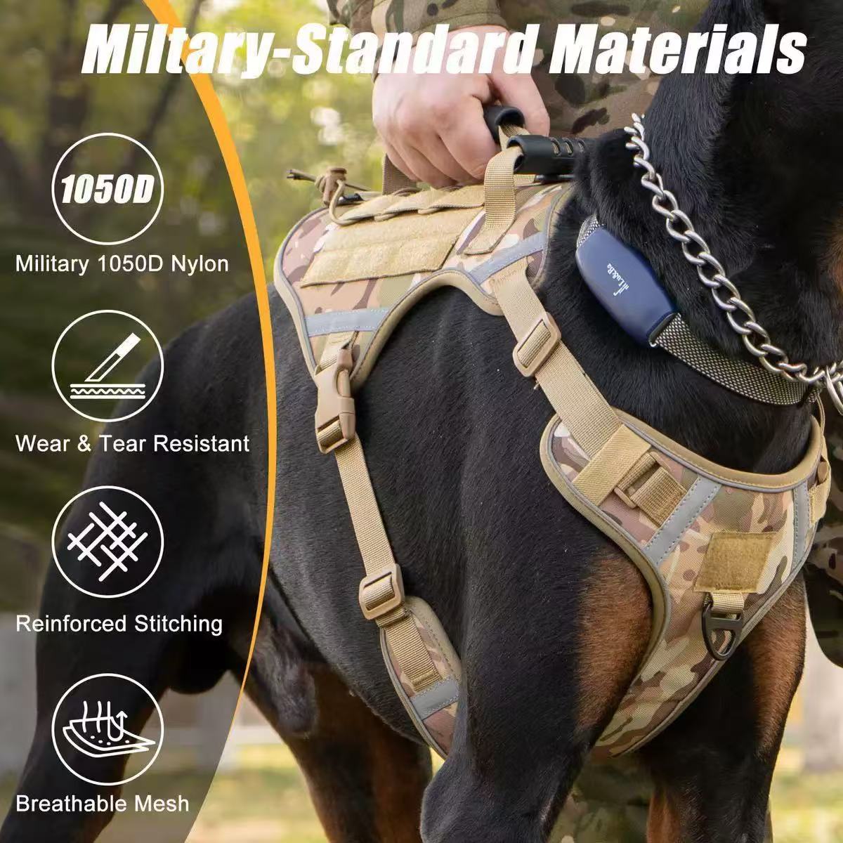 Pet Harness with Handle & Reflective Strips – Oxford Fabric No-Pull Vest with Leash