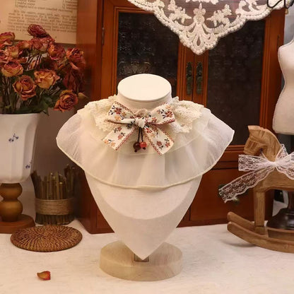 Princess Lace Pet Bandana – Double-Layer Ruffle Bib for Cats & Dogs